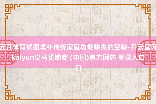 云开体育试图填补传统家庭功能缺失的空缺-开云官网kaiyun皇马赞助商 (中国)官方网站 登录入口