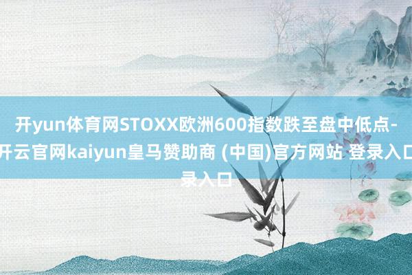 开yun体育网STOXX欧洲600指数跌至盘中低点-开云官网kaiyun皇马赞助商 (中国)官方网站 登录入口