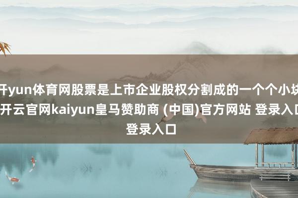 开yun体育网股票是上市企业股权分割成的一个个小块-开云官网kaiyun皇马赞助商 (中国)官方网站 登录入口