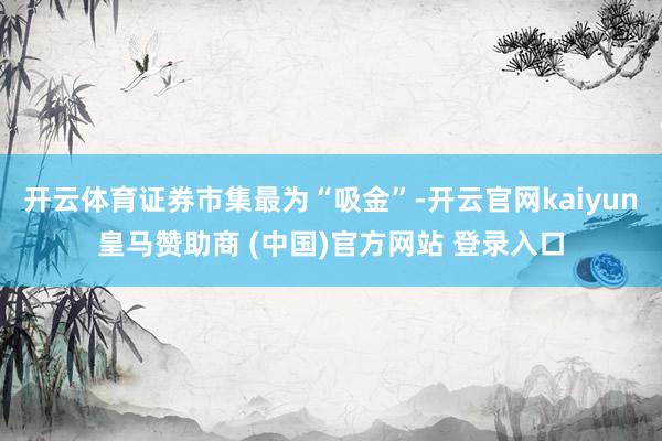 开云体育证券市集最为“吸金”-开云官网kaiyun皇马赞助商 (中国)官方网站 登录入口